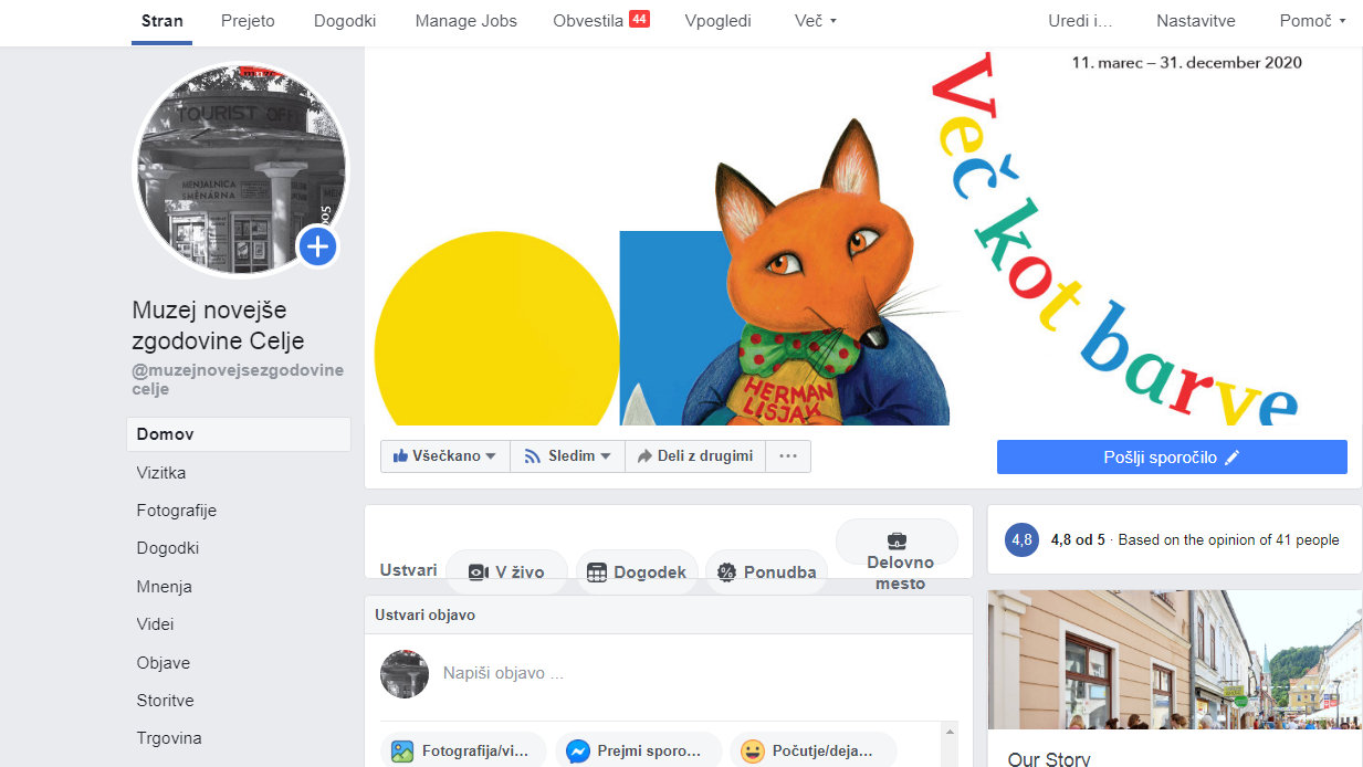 Spletne vsebine tudi na muzejskem Facebooku